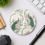 Pin Button Motif Peacock Floral Digital Pattern Size 75mm